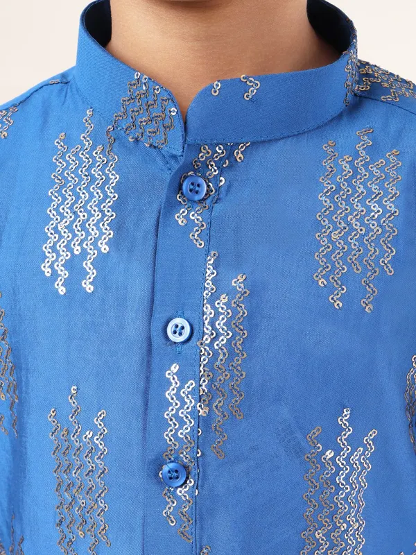 Tabard_Boys_Embellished_Straight_Kurta_(Blue)