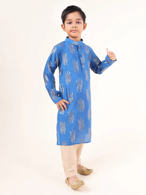 Tabard_Boys_Embellished_Straight_Kurta_(Blue)