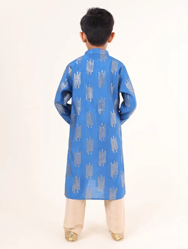 Tabard_Boys_Embellished_Straight_Kurta_(Blue)