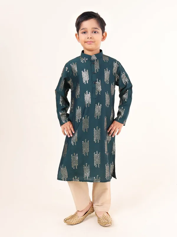Tabard_Boys_Embellished_Straight_Kurta_(Green)