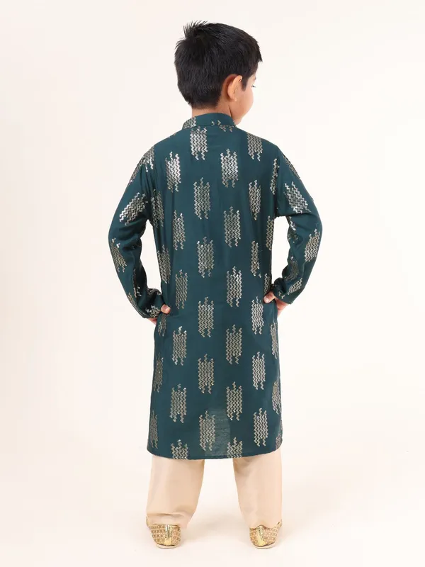 Tabard_Boys_Embellished_Straight_Kurta_(Green)