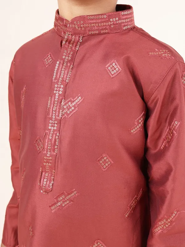 Tabard_Boys_Embroidered_Straight_Kurta_(Orange)
