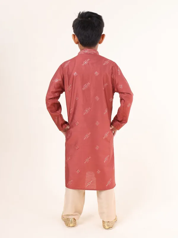 Tabard_Boys_Embroidered_Straight_Kurta_(Orange)