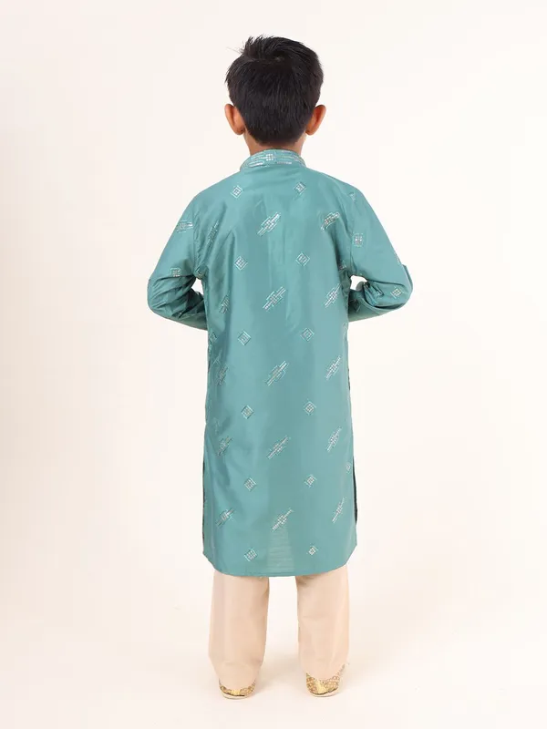 Tabard_Boys_Embroidered_Straight_Kurta_(Green)