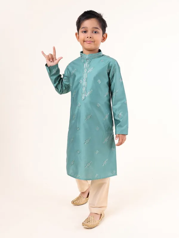 Tabard_Boys_Embroidered_Straight_Kurta_(Green)