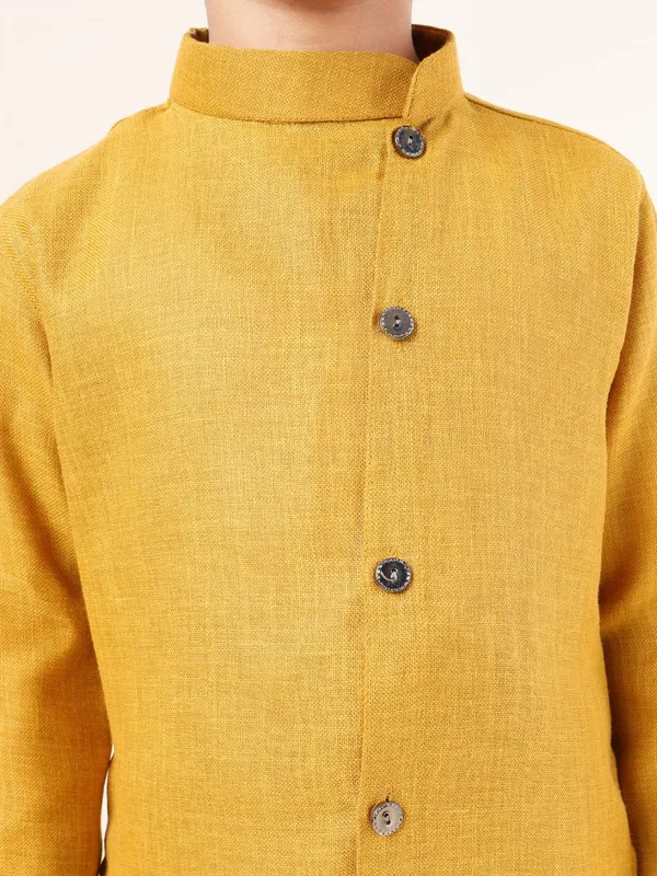 Tabard_Boys_Solid_Straight_Kurta_(Yellow)