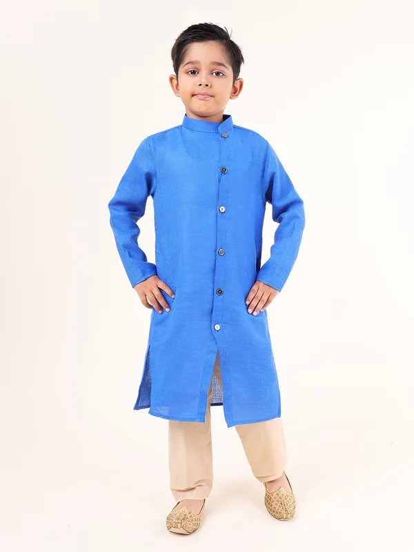 Tabard_Boys_Solid_Straight_Kurta_(Blue)