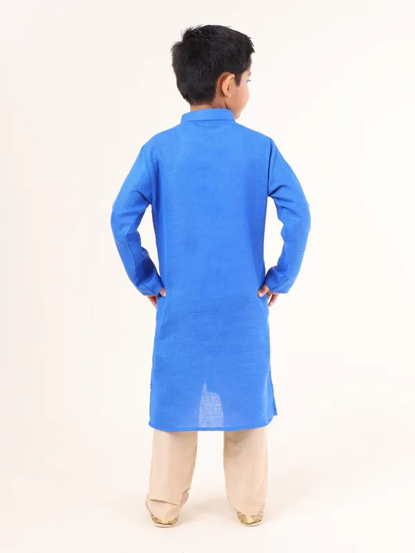 Tabard_Boys_Solid_Straight_Kurta_(Blue)