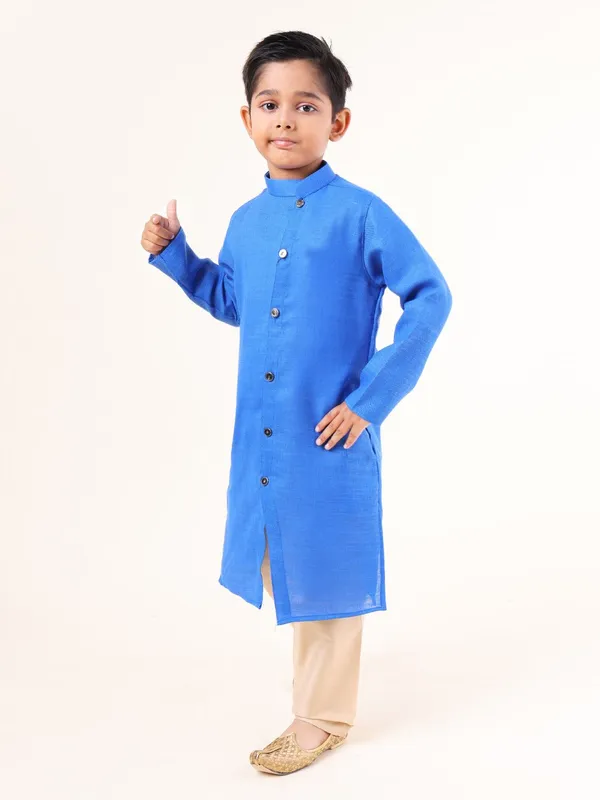 Tabard_Boys_Solid_Straight_Kurta_(Blue)