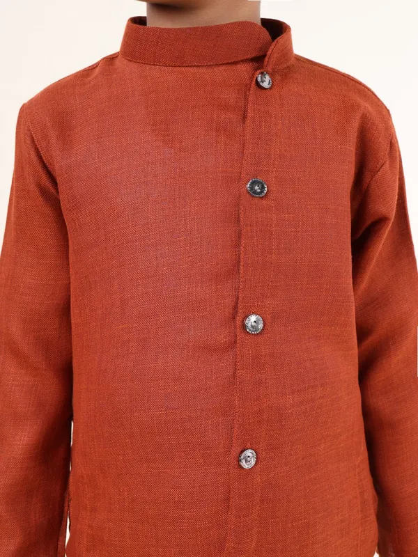 Tabard_Boys_Solid_Straight_Kurta_(Orange)