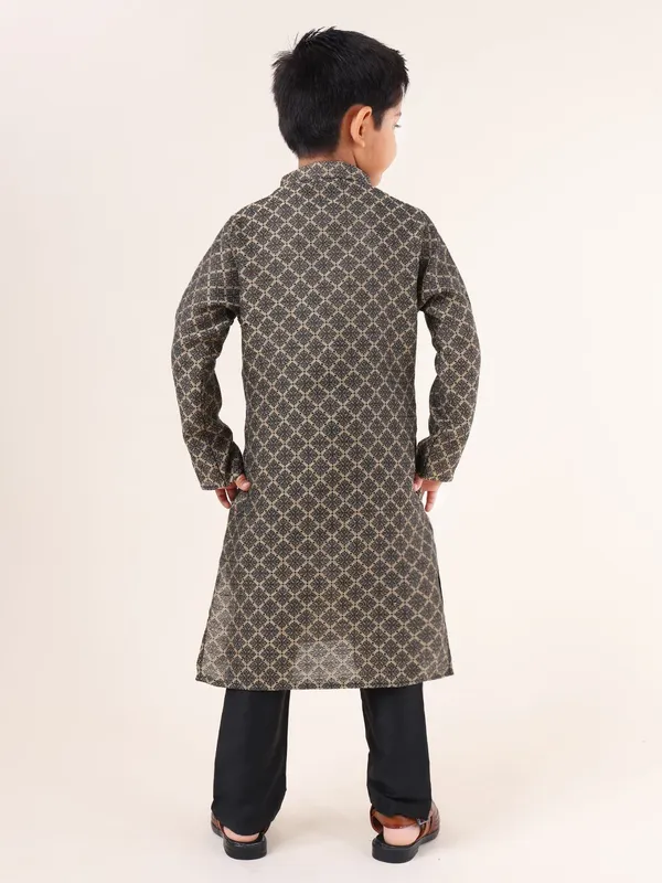 Tabard_Boys_Printed_Straight_Kurta_(Black)