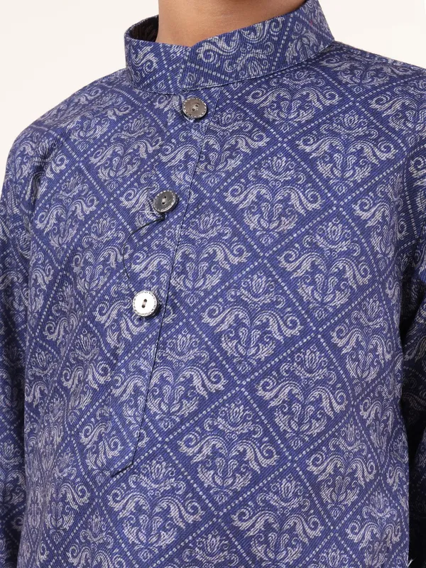 Tabard_Boys_Self_Design_Straight_Kurta_(Blue)
