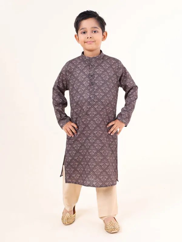 Tabard_Boys_Printed_Straight_Kurta_(Black)