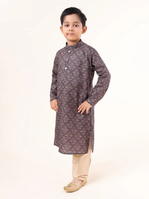 Tabard_Boys_Printed_Straight_Kurta_(Black)