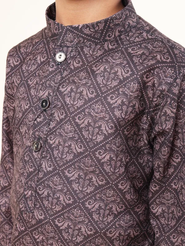 Tabard_Boys_Printed_Straight_Kurta_(Black)