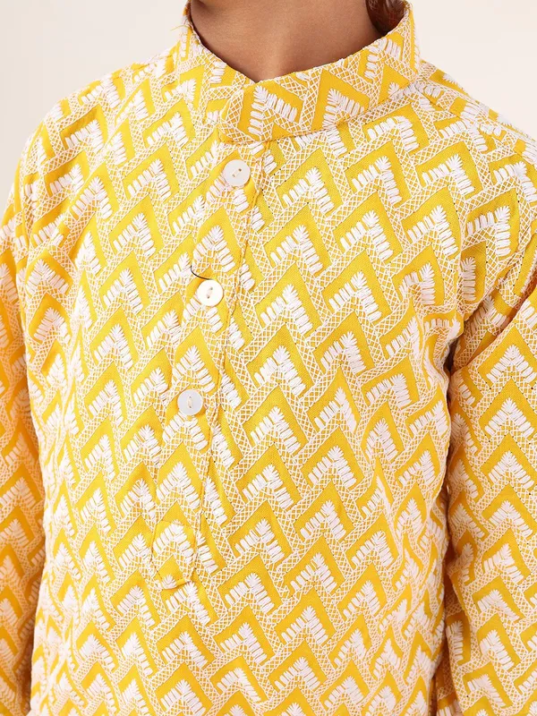 Tabard_Boys_Printed_Straight_Kurta_(Yellow)
