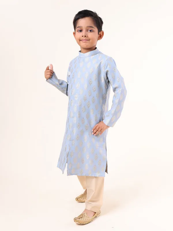 Tabard_Boys_Printed_Straight_Kurta_(Blue)