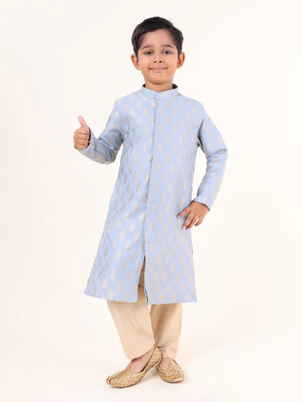 Tabard_Boys_Printed_Straight_Kurta_(Blue)