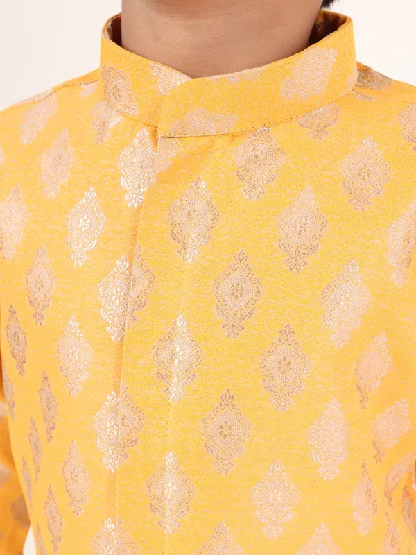 Tabard_Boys_Printed_Straight_Kurta_(Yellow)
