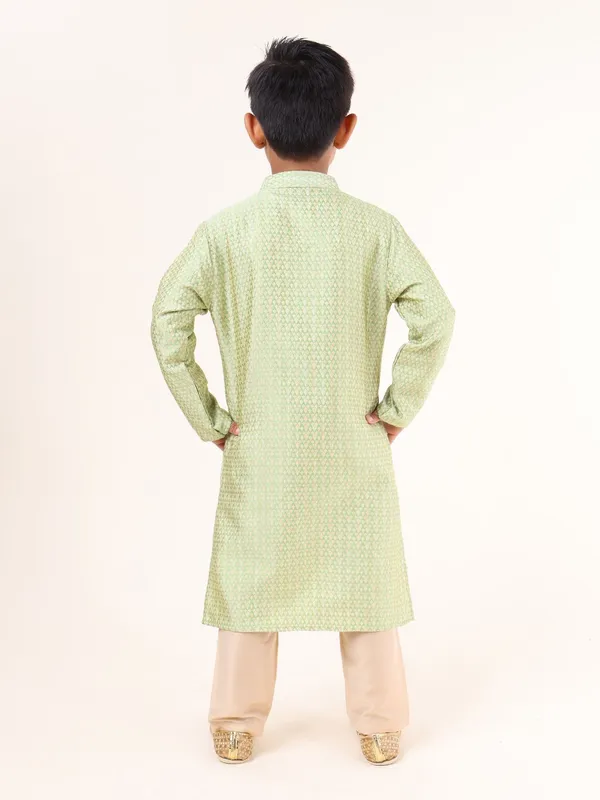 Tabard_Boys_Woven_Design_Straight_Kurta_(Green)