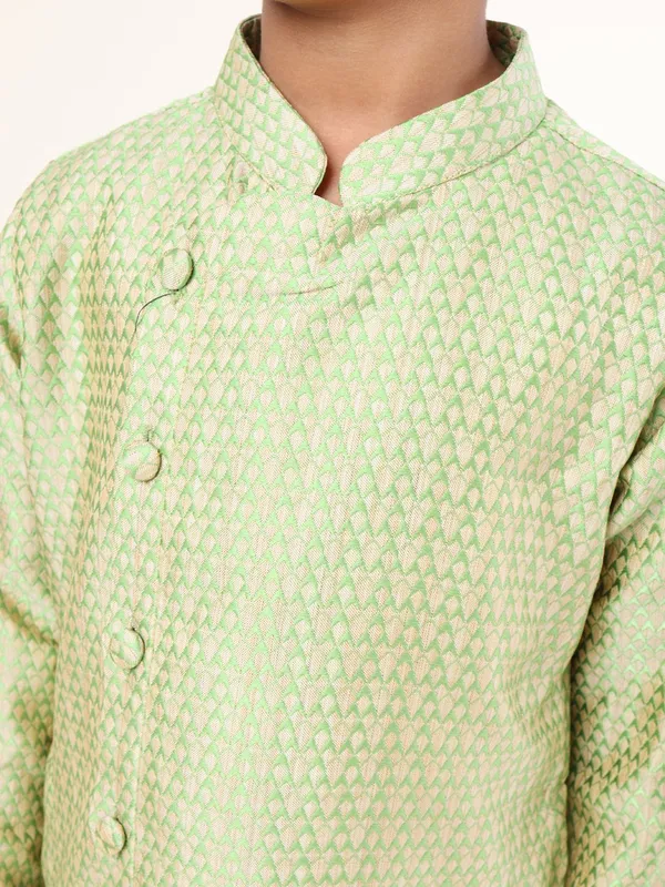 Tabard_Boys_Woven_Design_Straight_Kurta_(Green)