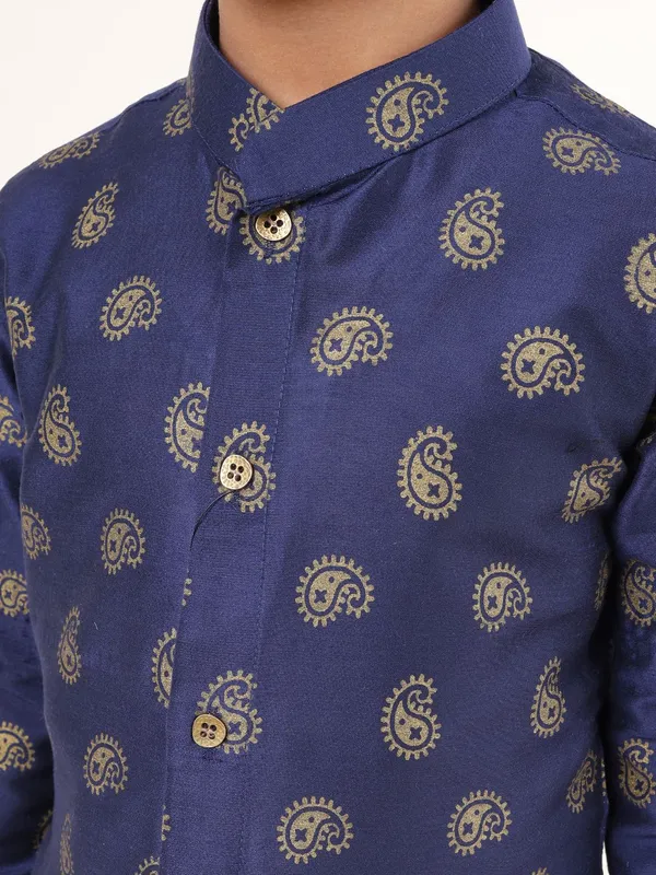 Tabard_Boys_Colorblock_Straight_Kurta_(Blue)