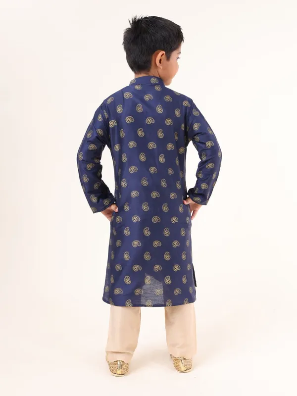 Tabard_Boys_Colorblock_Straight_Kurta_(Blue)