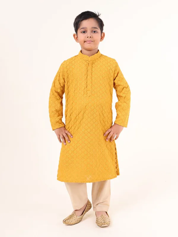 Tabard_Boys_Embroidered_Straight_Kurta_(Yellow)