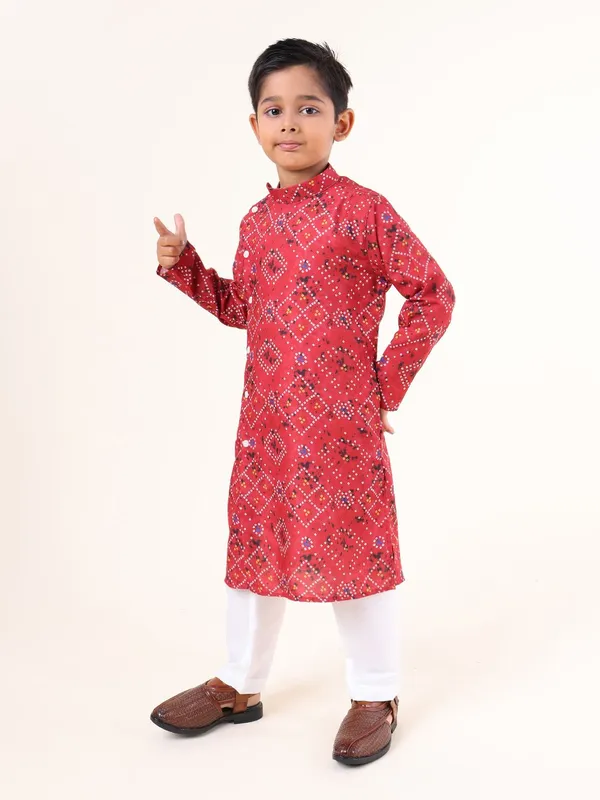 Tabard_Boys_Printed_Straight_Kurta_(Red)