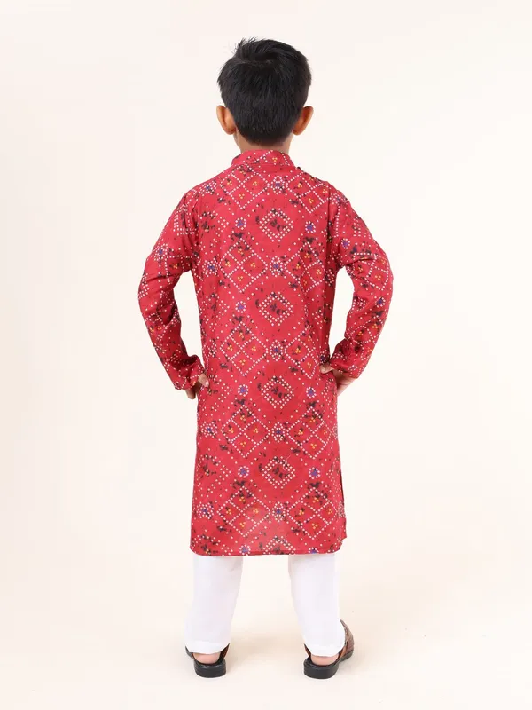 Tabard_Boys_Printed_Straight_Kurta_(Red)