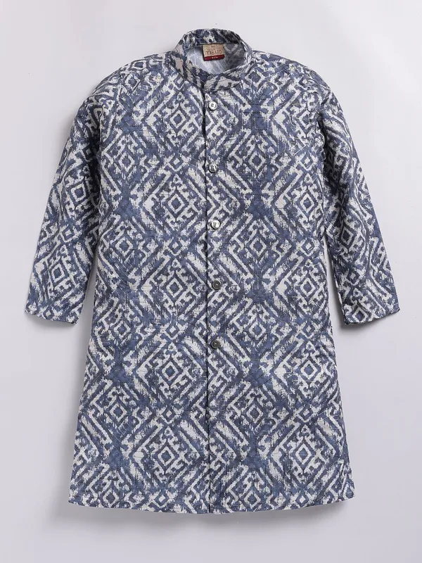 Tabard_Boys_Printed_Straight_Kurta_(Blue)