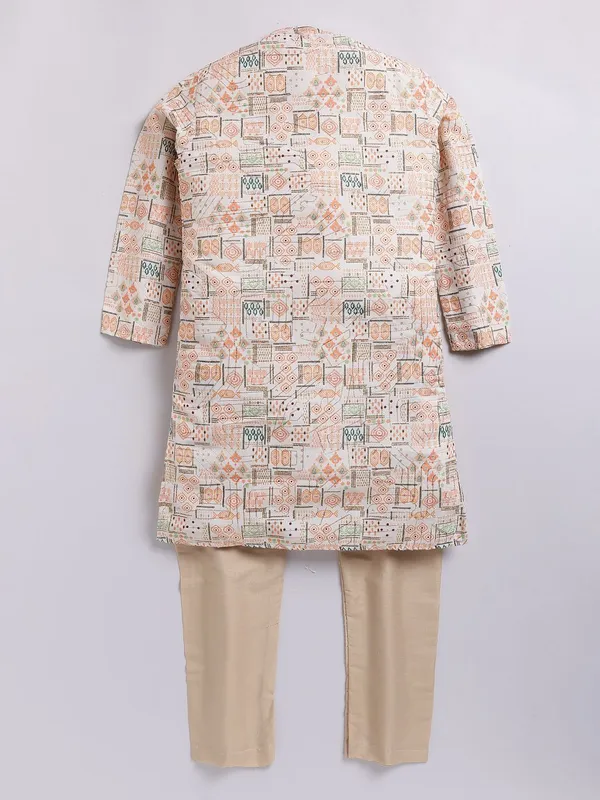 Tabard_Boys_Printed_Straight_Kurta_(Orange)