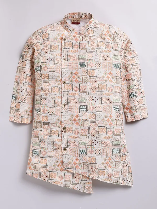 Tabard_Boys_Printed_Straight_Kurta_(Orange)