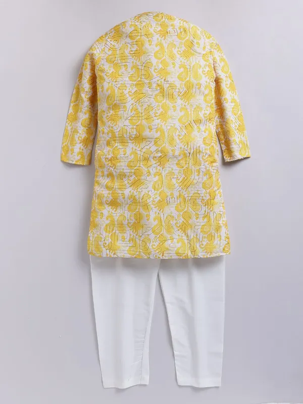 Tabard_Boys_Printed,_Embroidered_Straight_Kurta_(Yellow,_Beige)