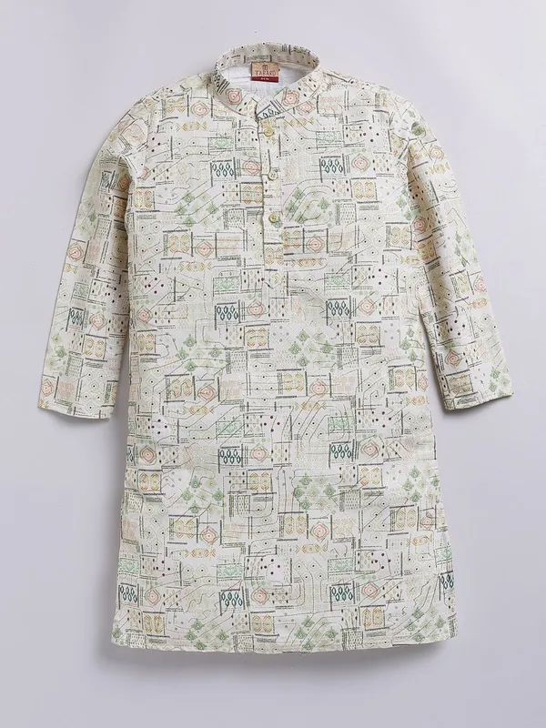 Tabard_Boys_Printed_Straight_Kurta_(Green)