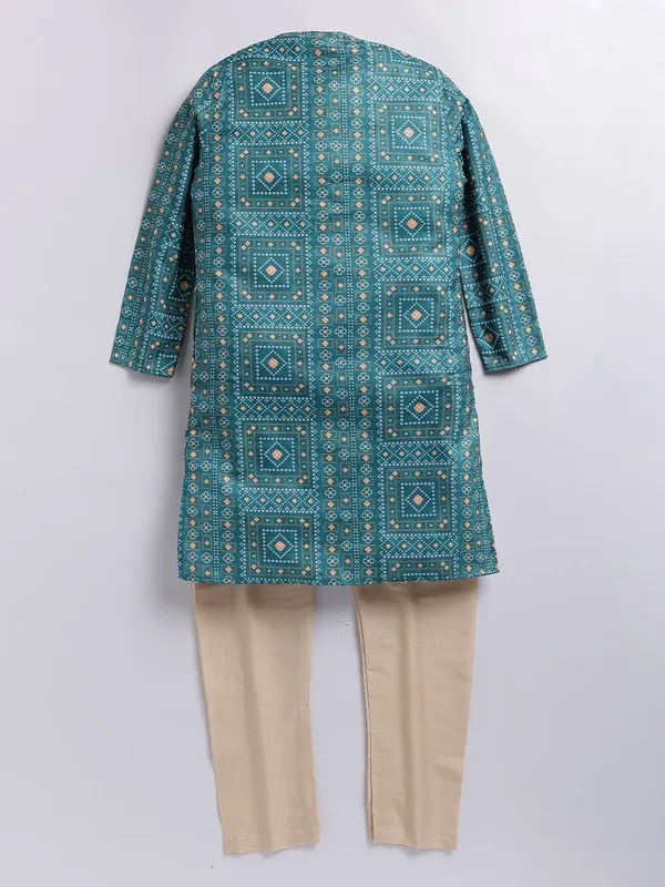 Tabard_Boys_Printed_Straight_Kurta_(Green)