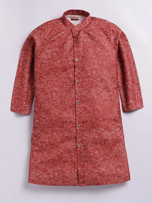 Tabard_Boys_Embroidered_Straight_Kurta_(Red)
