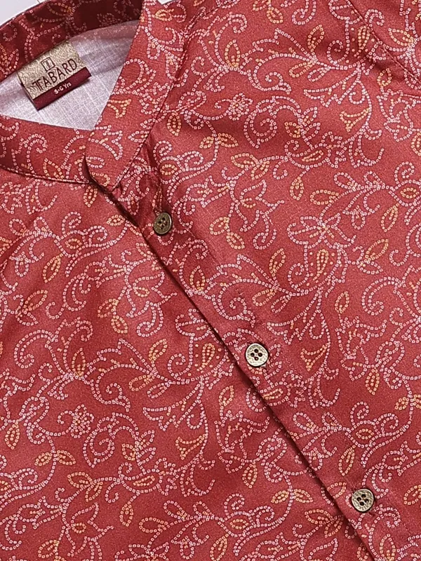 Tabard_Boys_Embroidered_Straight_Kurta_(Red)