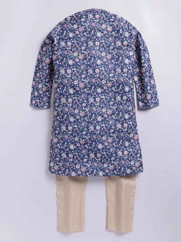 Tabard_Boys_Floral_Print_Straight_Kurta_(Blue)