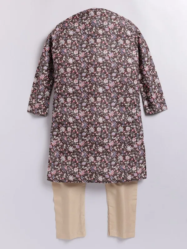 Tabard_Boys_Floral_Print_Straight_Kurta_(Green)