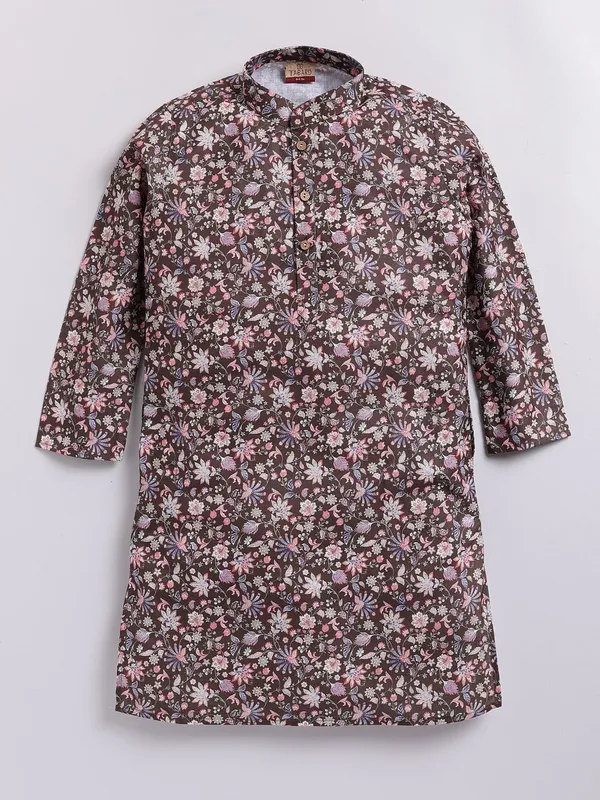Tabard_Boys_Floral_Print_Straight_Kurta_(Green)