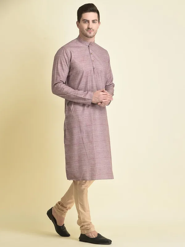Grey_Cotton_Grey_Full_Sleeve_Regular_Fit_Printed_Kurta_Set_For_Men