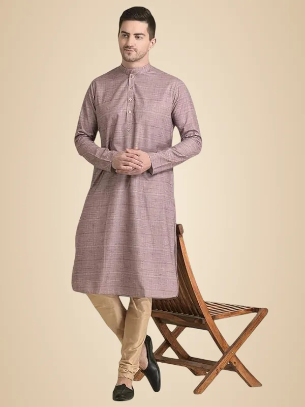 Grey_Cotton_Grey_Full_Sleeve_Regular_Fit_Printed_Kurta_Set_For_Men