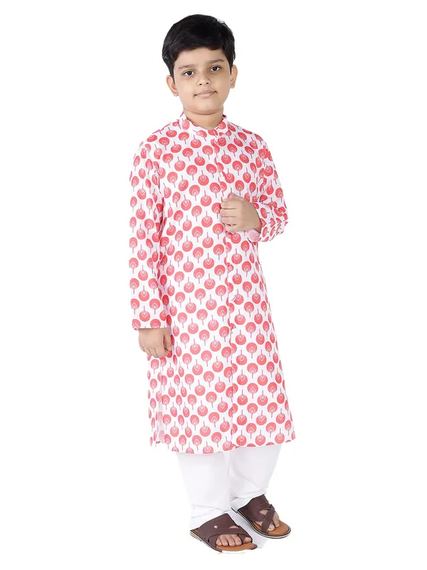 Red_Cotton_Full_Sleeve_Regular_Fit_Printed_Kurta_For_Kids
