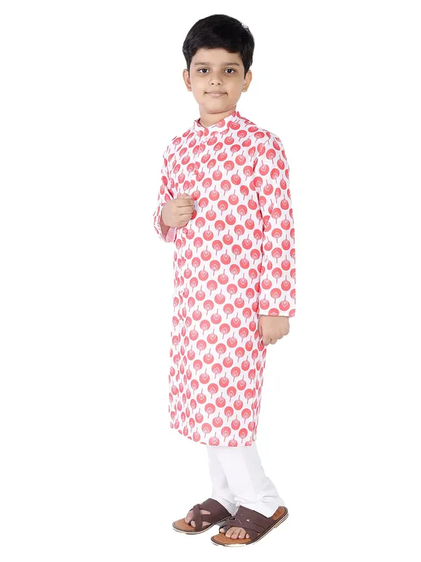 Red_Cotton_Full_Sleeve_Regular_Fit_Printed_Kurta_For_Kids