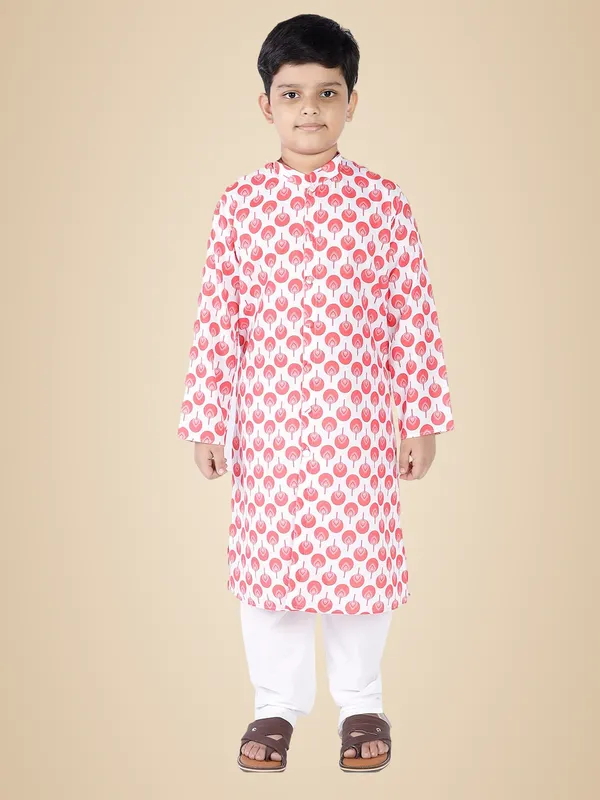 Red_Cotton_Full_Sleeve_Regular_Fit_Printed_Kurta_For_Kids