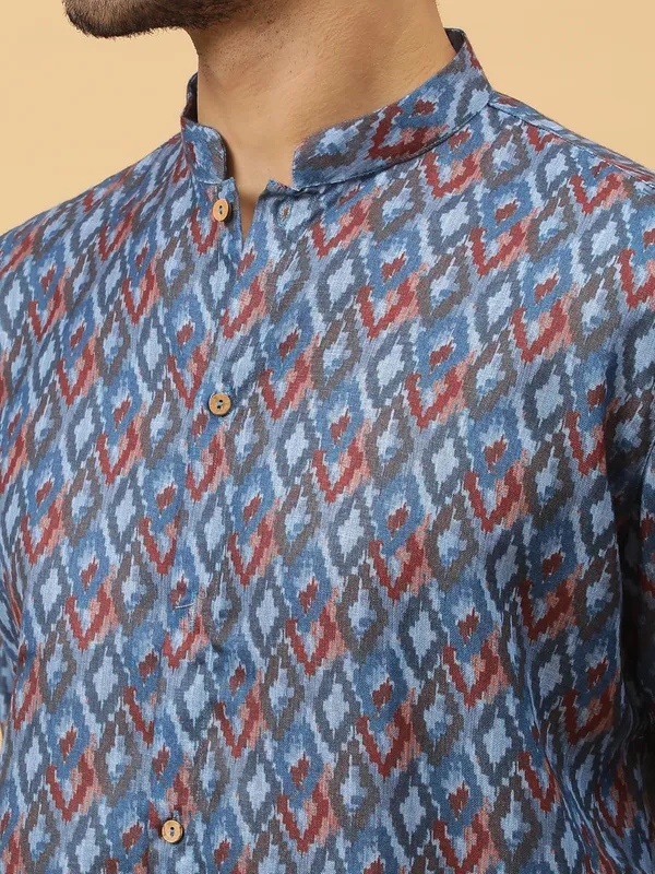 Multicolour_Cotton_Full_Sleeve_Regular_Fit_Printed_Multicolour_Kurta_For_Men