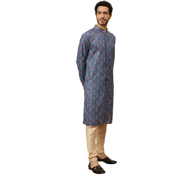 Multicolour_Cotton_Full_Sleeve_Regular_Fit_Printed_Multicolour_Kurta_For_Men
