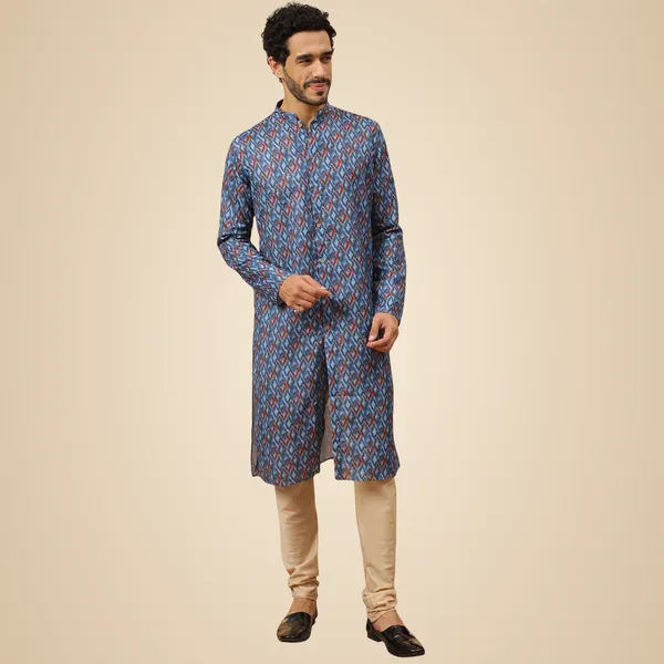 Multicolour_Cotton_Full_Sleeve_Regular_Fit_Printed_Multicolour_Kurta_For_Men