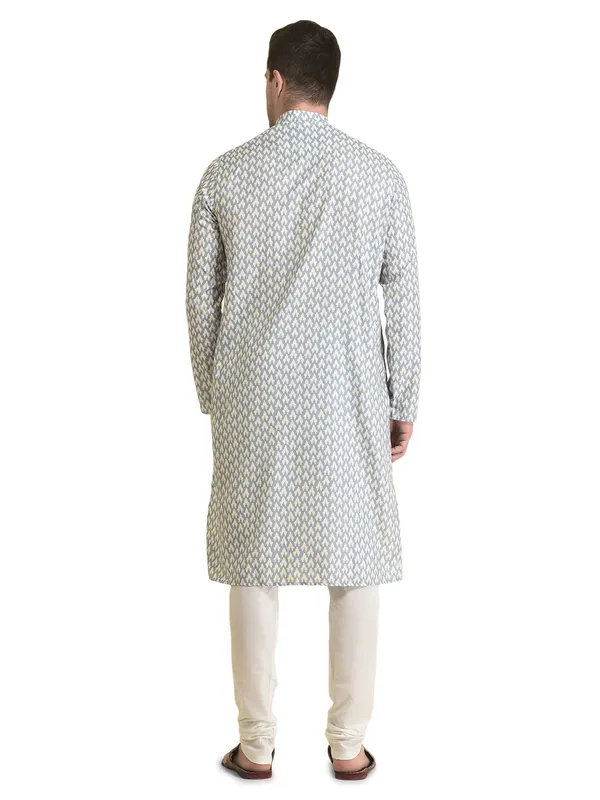Blue_Cotton_Full_Sleeve_Regular_Fit_Printed_Kurta_For_Men